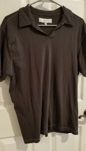 pd&c men's dark grey knit polo L